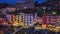 Sorrento homes along the beach at night, aerial view, Amalfi Coast - Italy