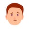Sorrowful Face Emotion on Man-child Close-up Icon