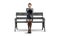 Sorrowful woman sitting on wooden bench