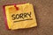 Sorry - apology on sticky note