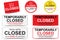 Sorry we are closed closed sign due to covid-19 restrictions coronavirus outbreak vector