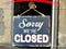 Sorry we are closed sign