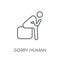 sorry human linear icon. Modern outline sorry human logo concept