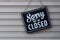 Sorry we\\\'re closed sign. grunge image hanging on a metal door.