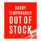 Sorry temporarily out of stock sign. Red stockout banner