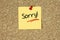 Sorry on yellow sticky note