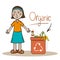 Sorting household waste of children. Container for processing organic waste. Vector illustration of cartoon zero waste.