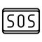 Sos banner icon outline vector. Siren alert