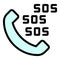 Sos call safety icon vector flat