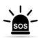 SOS help shadow icon, safety support alert design, save vector illustration