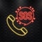 SOS lettering in a phone icon isolated on white background. Warning bell, help sign. Flat design. Vector Illustration.