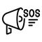 Sos megaphone icon outline vector. Poverty food