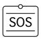 SOS thin line icon. Help sign vector illustration isolated on white. Emergency outline style design, designed for web