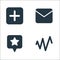 sosmed line icons. linear set. quality vector line set such as activity, star message, email