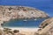 Sostis Bay. Cretan beach. Mediterranean landscape. Greece