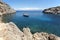 Sostis Bay. Cretan beach. Mediterranean landscape. Greece