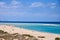 Sotavento laguna beach at the south of Fuerteventura Island. Endless white sand beach, shallow turquoise water makes it a