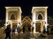 Souk al Bahar bridge at night in Downtown Dubai