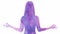 Soul healing purple ink flow meditating woman