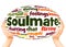 Soulmate word cloud hand sphere concept