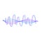 Sound amplitude equaliser symbol made of purple and blue gradient wave lines