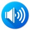 Sound blue circle icon design