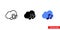 Sound cloud icon of 3 types color, black and white, outline. Isolated vector sign symbol