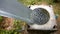 The sound of endless raindrops on large cement basin, with Raindrops, hit galvanized sheets after hitting the surface.