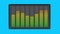 Sound equalizer moving up and down. Animated video 4k on chroma key background