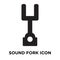 Sound fork icon vector isolated on white background, logo concept of Sound fork sign on transparent background, black filled