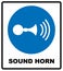 Sound horn sign. Vector illustration