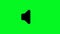 Sound icon on green background with alpha channel - chroma key. Speaker volume icon animation. Audio, music and sound technology