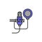 Sound-isolating microphone for sound recording color line icon. Pictogram for web page, mobile app, promo
