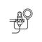Sound-isolating microphone for sound recording color line icon. Pictogram for web page, mobile app, promo.