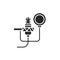 Sound-isolating microphone for sound recording color line icon. Pictogram for web page, mobile app, promo.