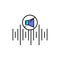 Sound-isolating wave color line icon. Pictogram for web page, mobile app, promo