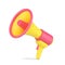 Sound loudspeaker 3d icon. Megaphone for emergency announcements and promotions