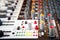 Sound music mixer control panel.