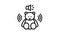 sound musical teddy bear toy line icon animation