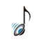 Sound note music icon logo
