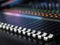 Sound Recording Studio Mixing Desk Closeup. Mixer Control Panel