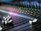 Sound Recording Studio Mixing Desk Closeup. Mixer Control Panel