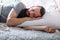 Sound sleep healthy lifestyle man calm coziness