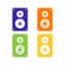 Sound speaker icon set. Music sound box sign, symbol for club party, amusement park, discotheque. EPS10