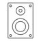 Sound speaker thin line icon, electronic digital