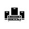 sound system living room glyph icon vector illustration
