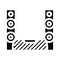 sound system living room glyph icon vector illustration