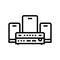 sound system living room line icon vector illustration