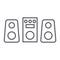 Sound system thin line icon, party and music, stereo system sign, vector graphics, a linear pattern on a white