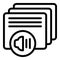 Sound transcription icon outline vector. Ai assistant